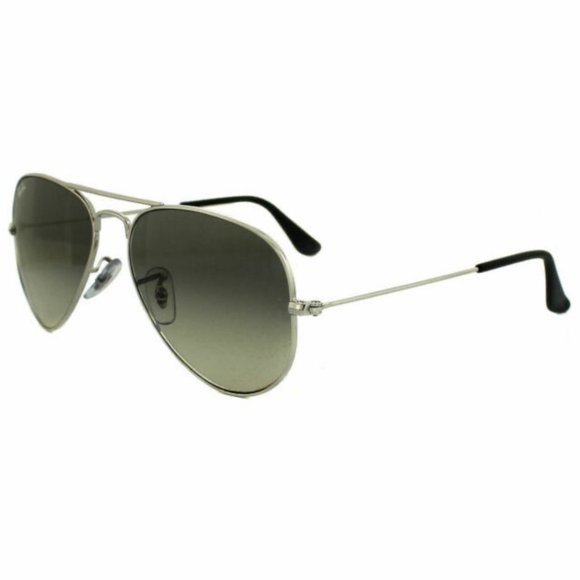 New RAY-BAN Large Metal Aviator Sunglasses Silver Frame Gray Gradient Lens main image 10